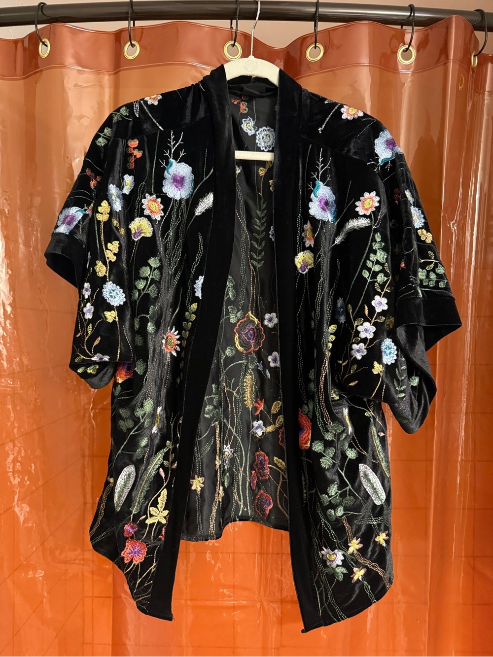 Steve Madden Black Floral Embroidered Jacket
